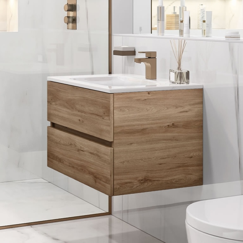 Lifestyle image of Villeroy & Boch Arto Kansas Oak 600mm Vanity Unit & Basin